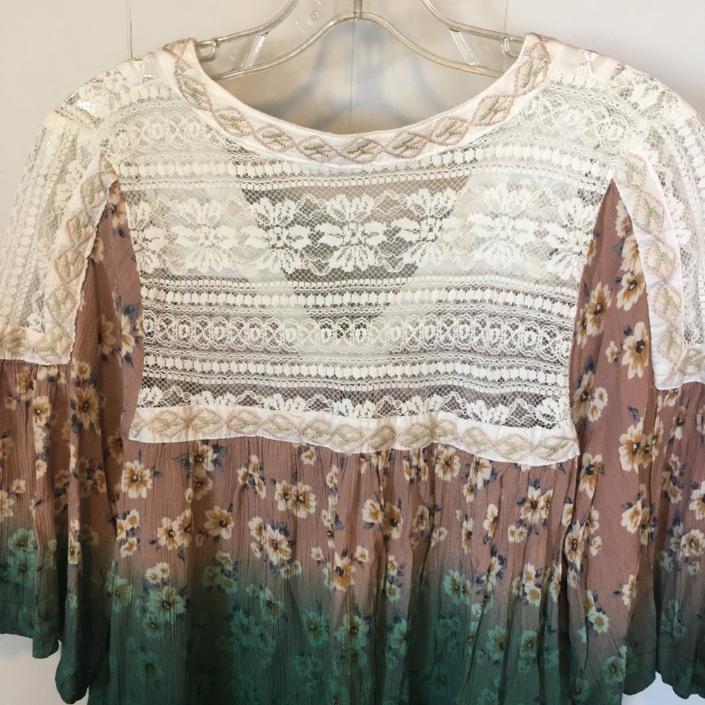 Gimmicks BKE Green Gables Dip Dye Blouse Small - Picture 12 of 16